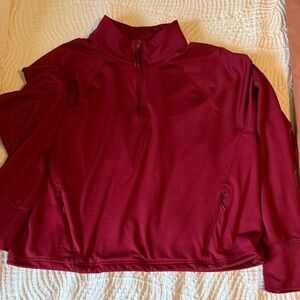 Aerie Burgundy Half-Zip Sweatshirt
